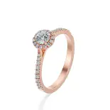 Pierścionek zaręczynowy różowe złoto